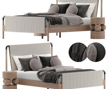 Modern Double Bed-ID:625406987