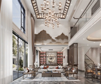 New Chinese Style A Living Room-ID:416618116