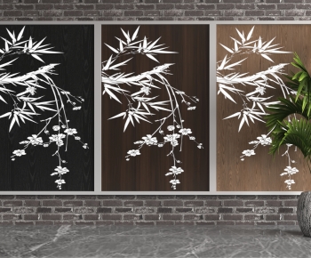 New Chinese Style TV Wall-ID:555927044