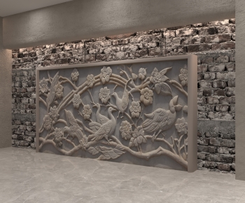 New Chinese Style TV Wall-ID:149045949