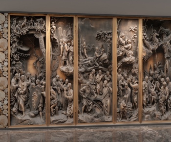 New Chinese Style TV Wall-ID:779587035