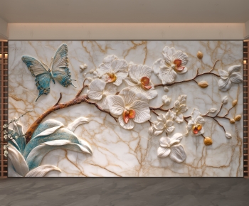 New Chinese Style TV Wall-ID:421879051