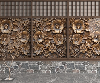 New Chinese Style TV Wall-ID:143541103