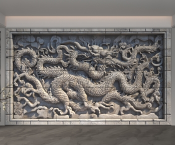 New Chinese Style TV Wall-ID:634037974