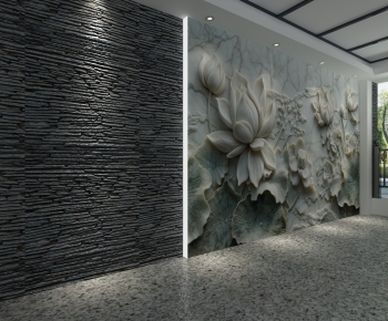 New Chinese Style TV Wall-ID:423610271