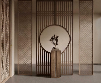 New Chinese Style Wooden Screen Partition-ID:901460898