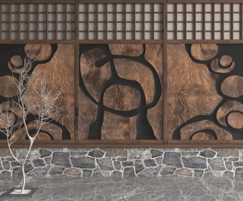 New Chinese Style TV Wall-ID:453387986