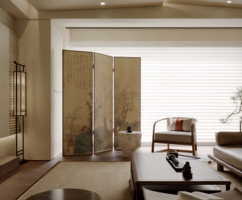 New Chinese Style A Living Room-ID:665921939