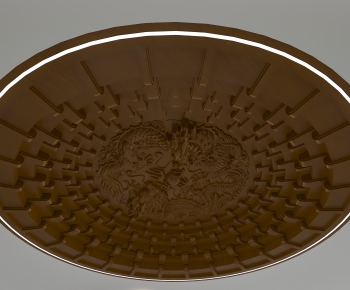 New Chinese Style Plaster Carved Top Plate-ID:230088001