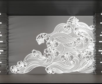 New Chinese Style TV Wall-ID:426979133