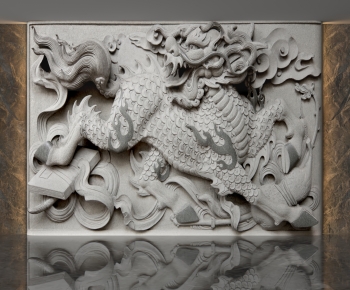 New Chinese Style TV Wall-ID:701328993