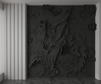 New Chinese Style TV Wall-ID:447129018