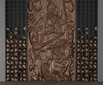 New Chinese Style TV Wall-ID:990058903