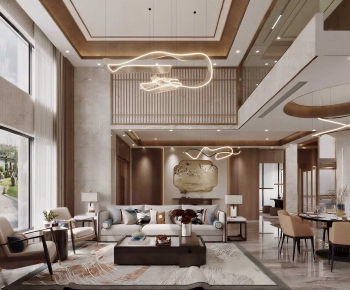 New Chinese Style A Living Room-ID:100231245