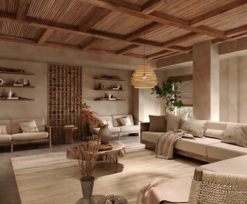 Wabi-sabi Style A Living Room-ID:445624116