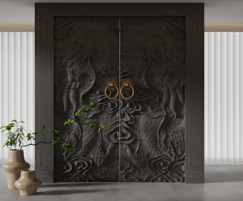 New Chinese Style Double Door-ID:260663996