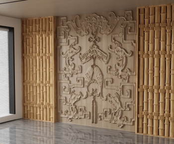 New Chinese Style TV Wall-ID:505299094