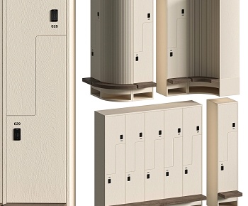 现代更衣间储物柜组合3D模型