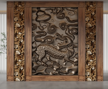 Chinese Style TV Wall-ID:112590826