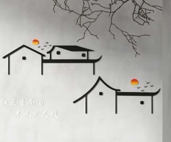 New Chinese Style TV Wall-ID:908597957