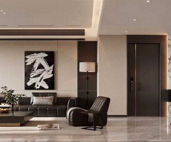 Modern A Living Room-ID:649621016