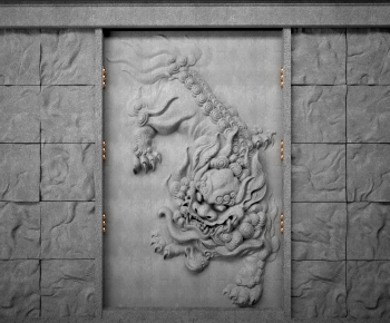 New Chinese Style TV Wall-ID:938010935