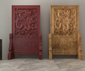 Chinese Style Wooden Screen Partition-ID:200915103