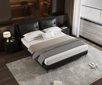 Modern Double Bed-ID:307322982