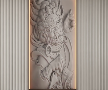 New Chinese Style TV Wall-ID:710510027