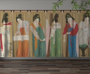 New Chinese Style Door Curtain-ID:172436958