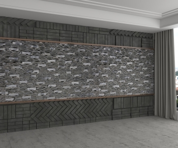 New Chinese Style TV Wall-ID:536899093