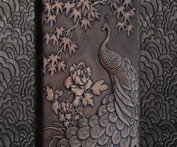 New Chinese Style TV Wall-ID:494225987