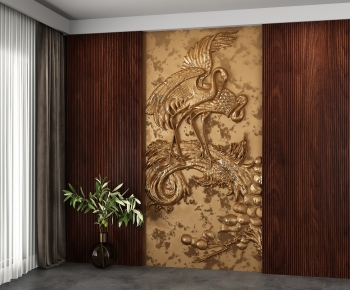 New Chinese Style TV Wall-ID:508230929