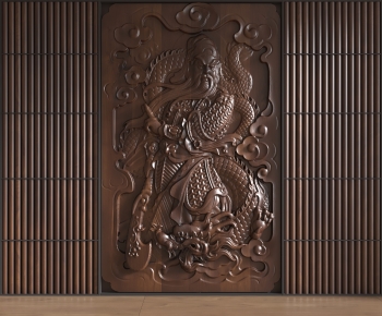 New Chinese Style TV Wall-ID:402049067