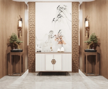 New Chinese Style Entrance Cabinet-ID:363754031