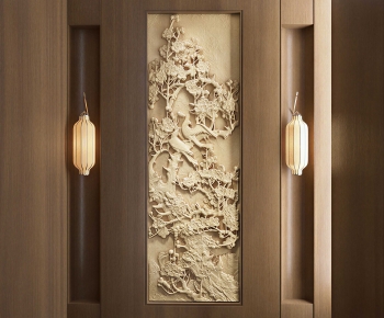 New Chinese Style TV Wall-ID:471158981