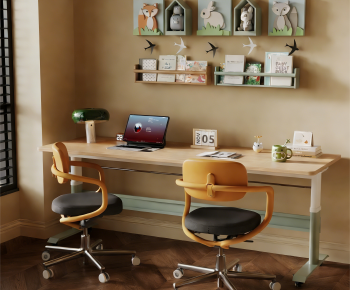 Modern Computer Desk And Chair-ID:325727946