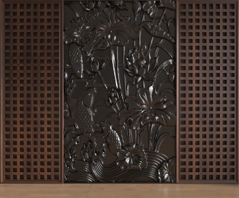 New Chinese Style TV Wall-ID:421049129