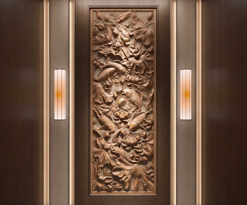 New Chinese Style TV Wall-ID:642462025