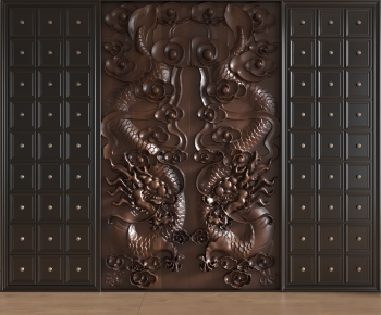 New Chinese Style TV Wall-ID:914103038