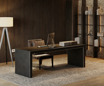 Modern Office Desk And Chair-ID:657355073