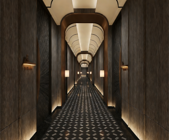 新中式酒店走廊道-3025395