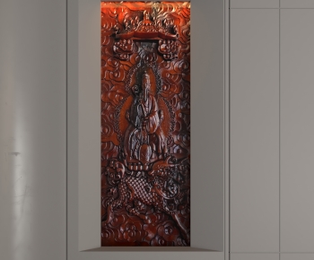 New Chinese Style TV Wall-ID:442713029