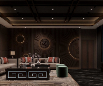 New Chinese Style A Living Room-ID:164589884