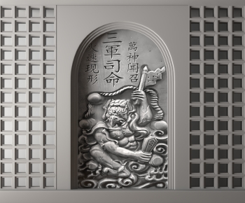 New Chinese Style TV Wall-ID:589089497