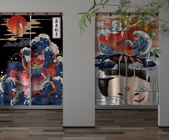 Japanese Style Door Curtain-ID:643620018
