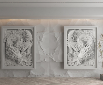 New Chinese Style TV Wall-ID:613235006