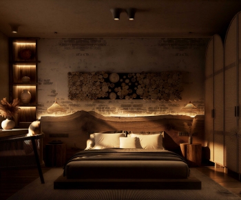 Wabi-sabi Style Bedroom-ID:130574946