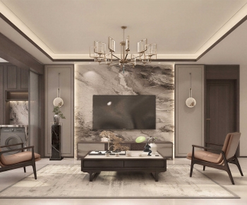 New Chinese Style A Living Room-ID:947849046