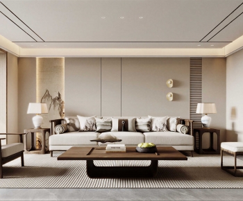 New Chinese Style A Living Room-ID:424016007